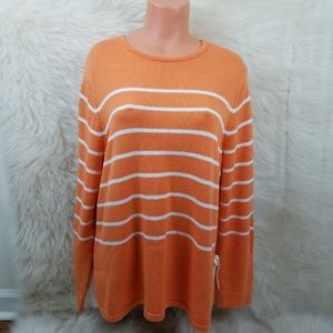 J.jill crew neck striped SWEATER SIZE large